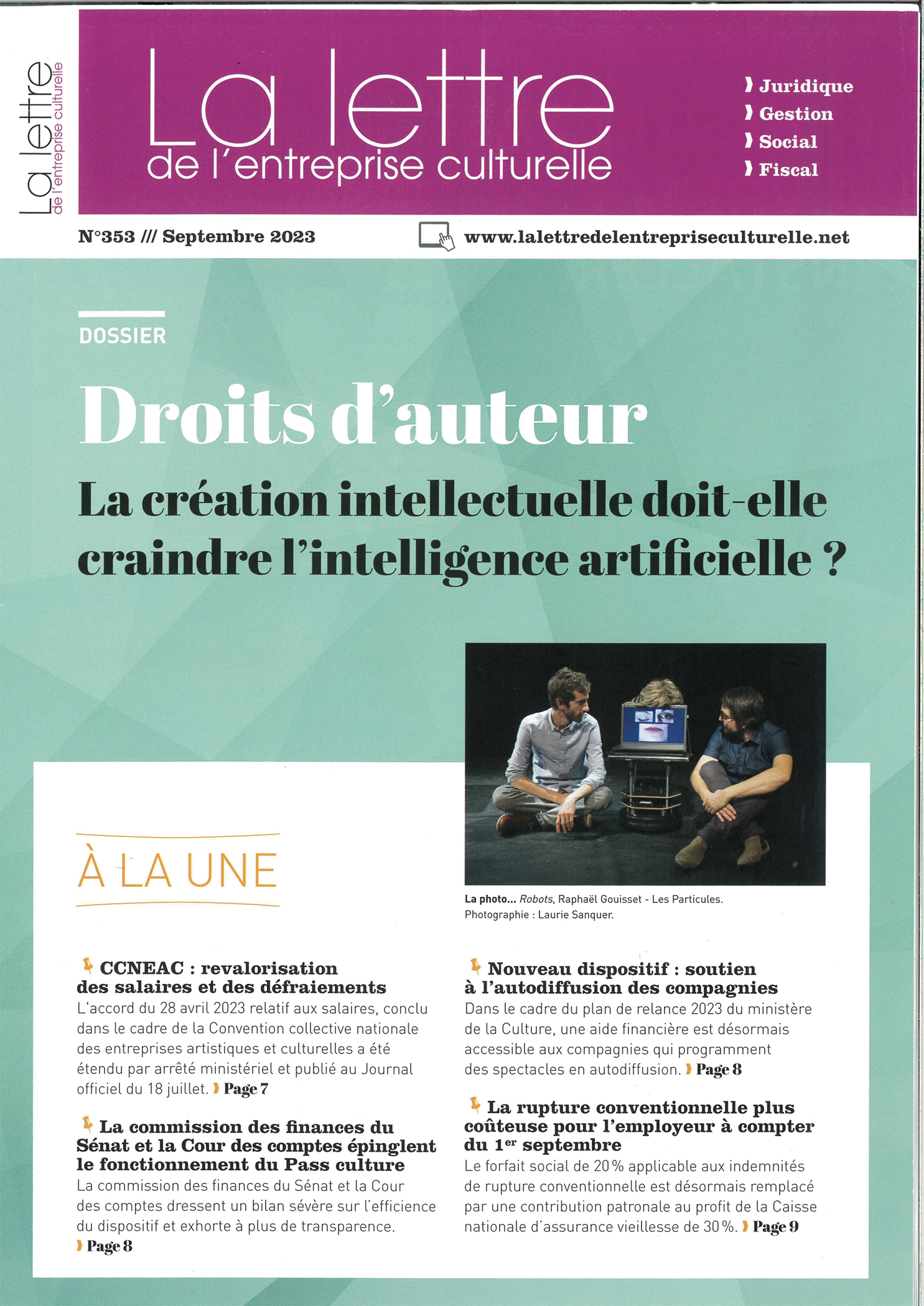 La création intellectuelle doit-elle craindre l'intelligence artificielle ?